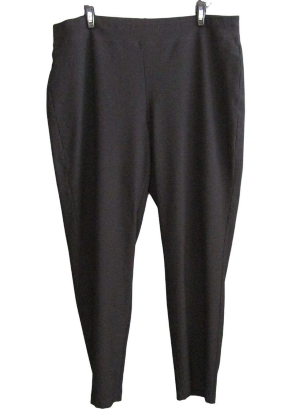 Eileen Fisher Black Tapered Leg Pants Womens Size L Viscose Blend Knit Pull On